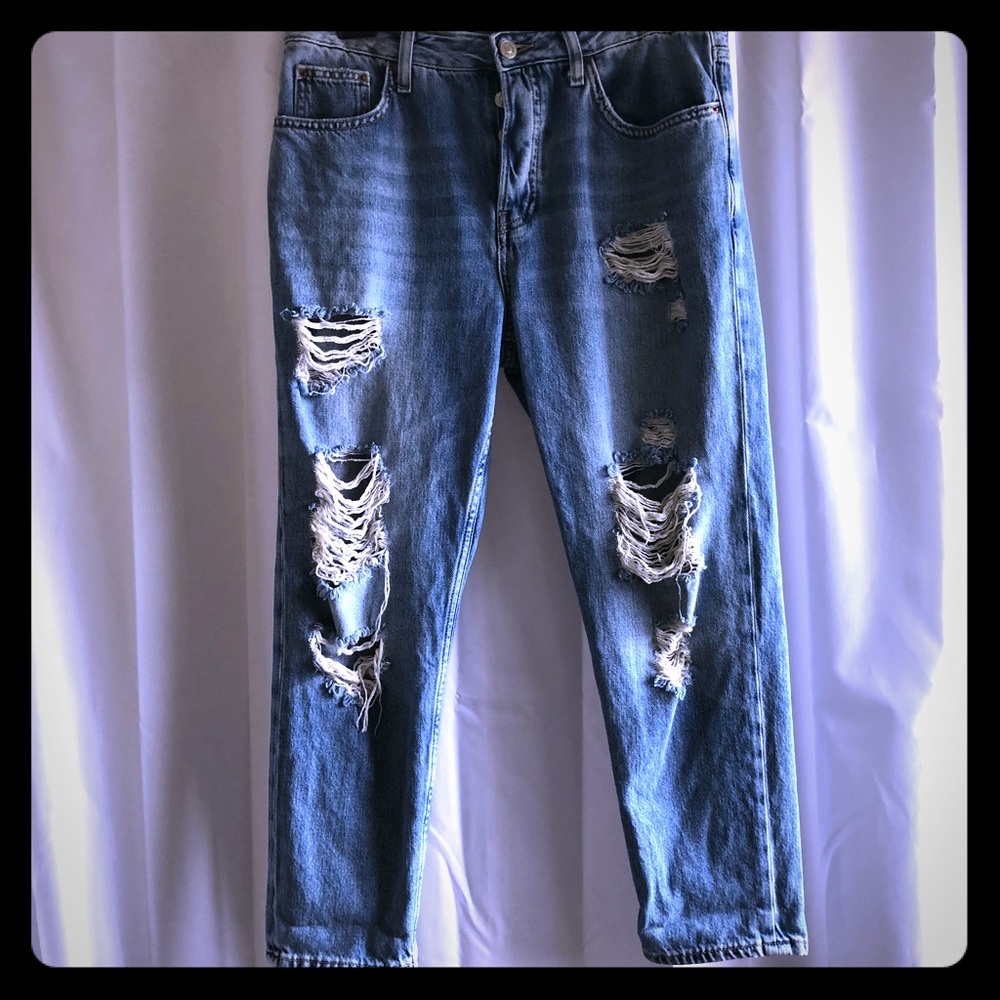 Topshop High Waisted Boyfriend Jeans